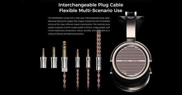 Aune AR5000 MK2 all-metal headband and open-back grille
