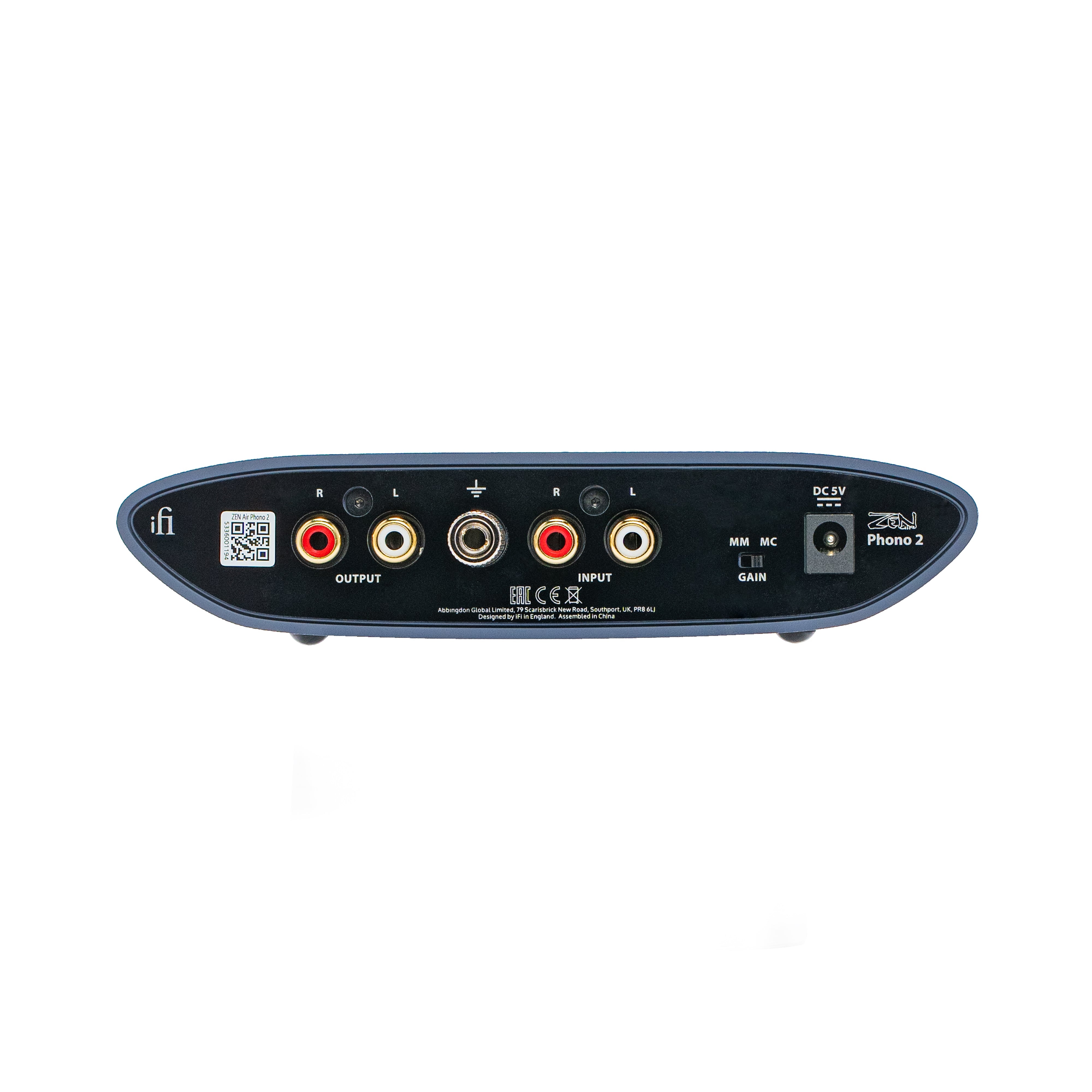iFi ZEN Air Phono 2 rear panel with RCA inputs and outputs