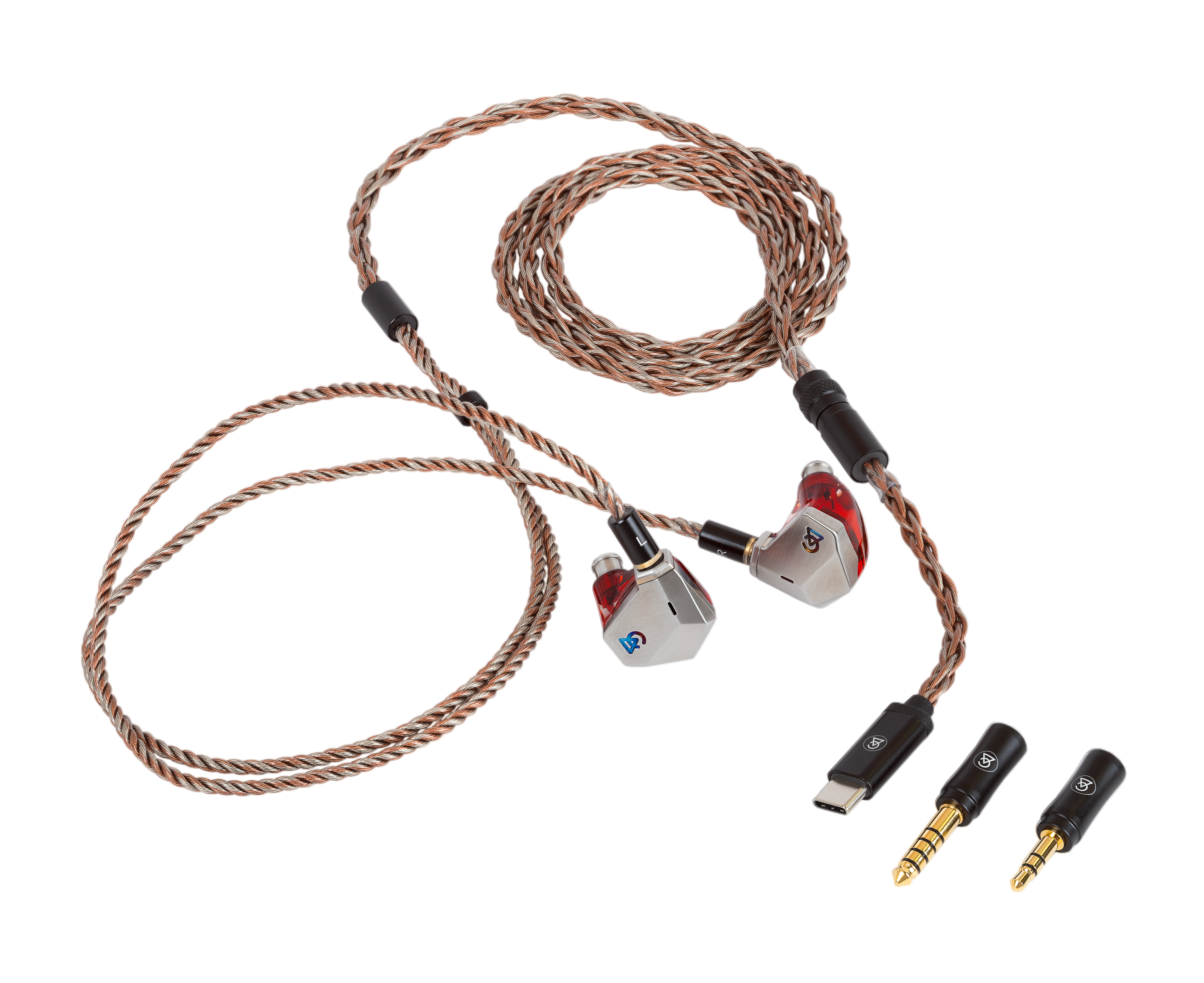 Campfire Audio Time Link cable shown with Grand Luna IEMs