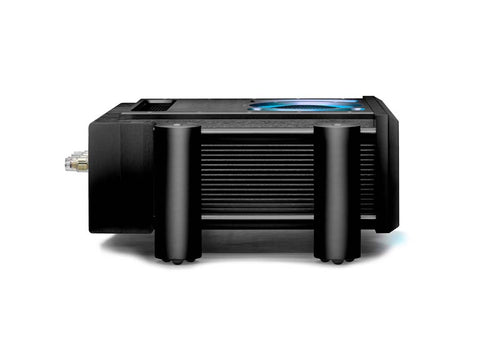 Chord Ultima 6 stereo power amplifier, side view in black