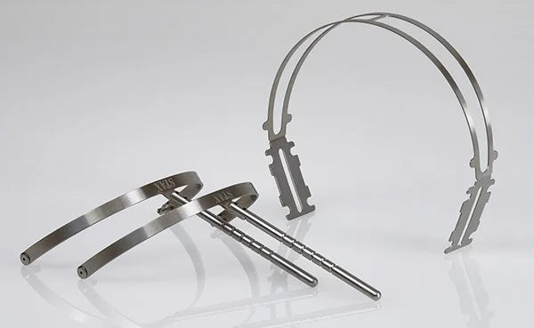 STAX SR-X1 electrostatic earspeaker, arc and headband detail view