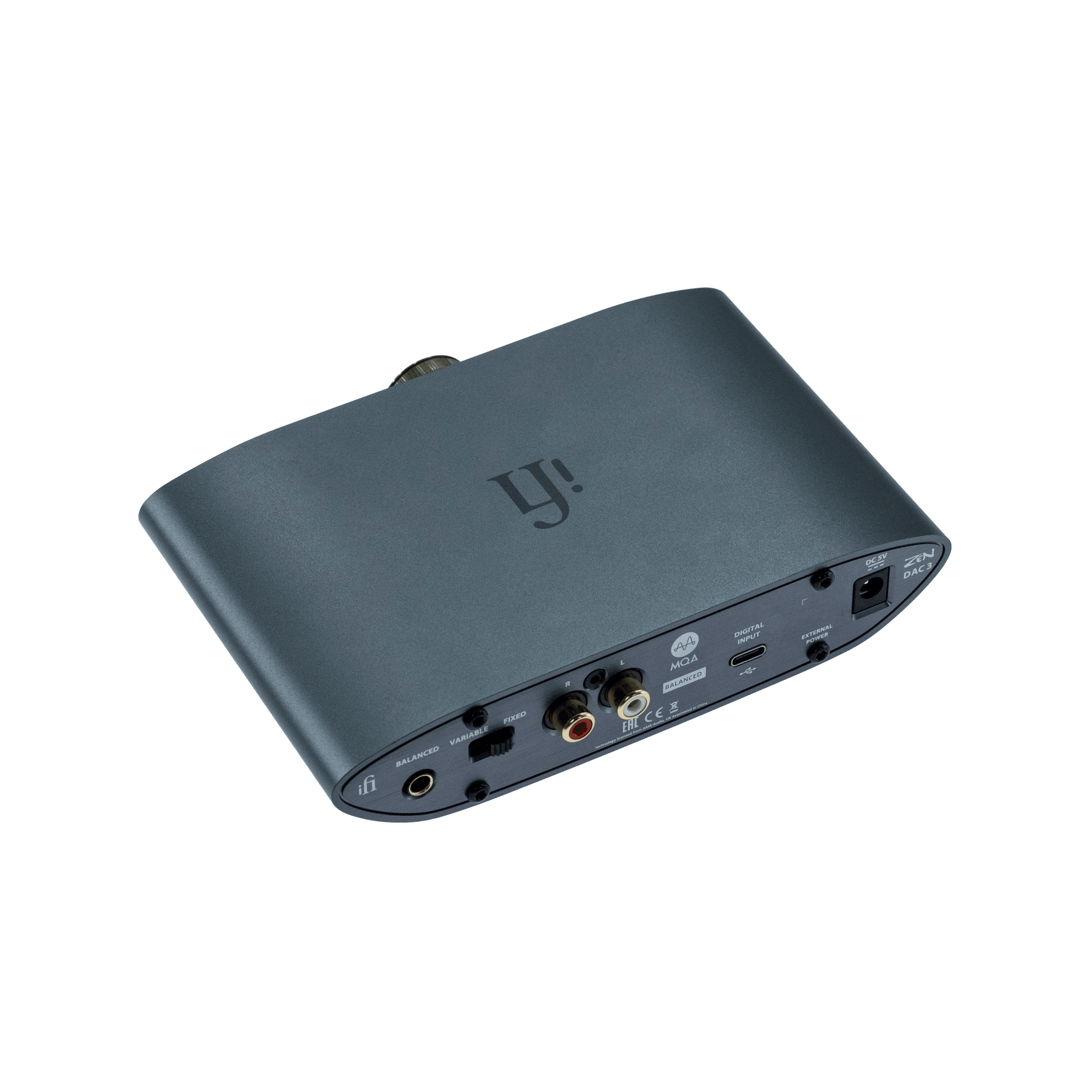 iFi ZEN DAC 3 rear panel with USB-C, RCA and 4.4mm balanced line outputs