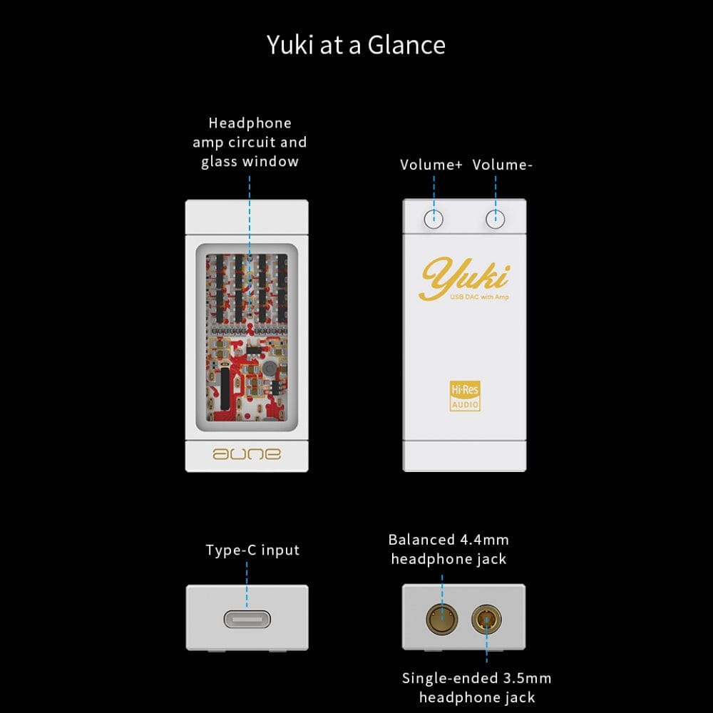 Aune Yuki 3.5 mm and 4.4 mm headphone outputs
