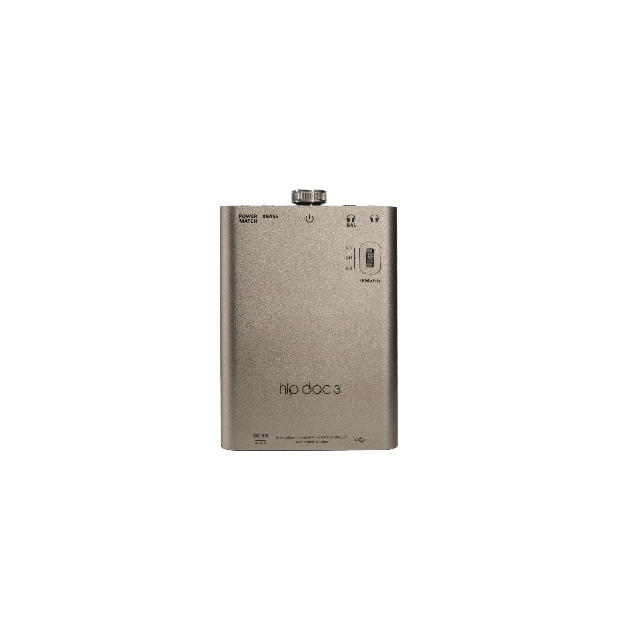 iFi hip-dac 3 controls and volume dial