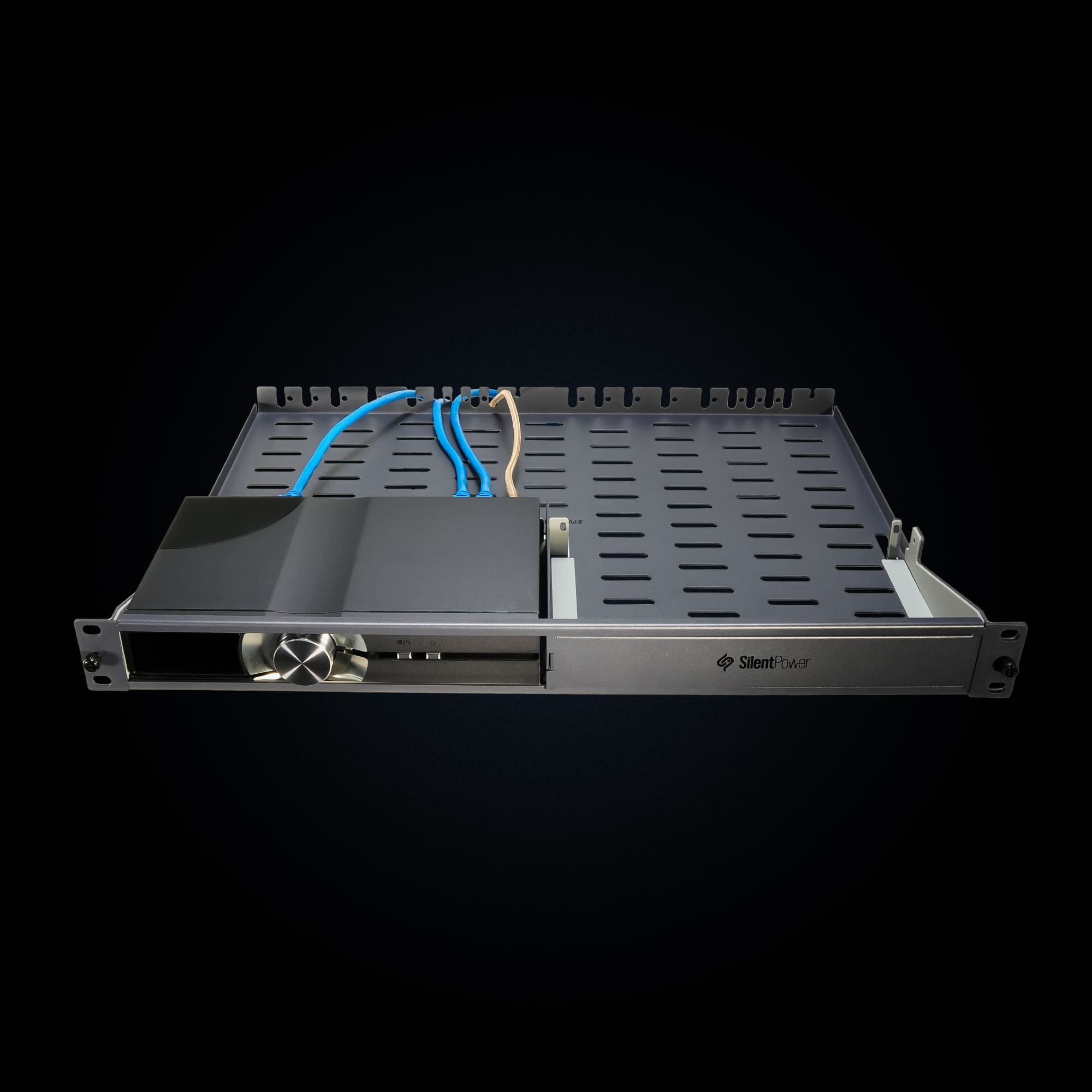 SilentPower OMNI Rack Mount Kit with device installed