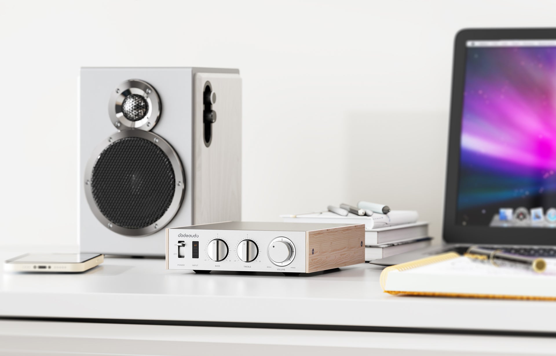 Fiio Level 1 Compact Desktop Amplifier, hero product shot