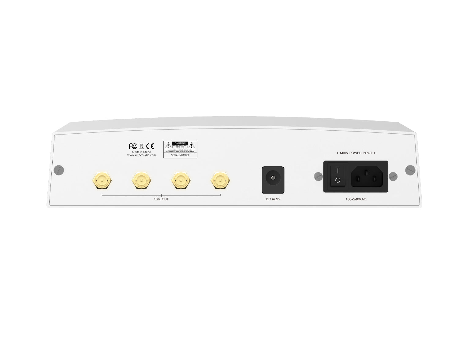 Aune SC1 EVO master clock rear panel with clock outputs