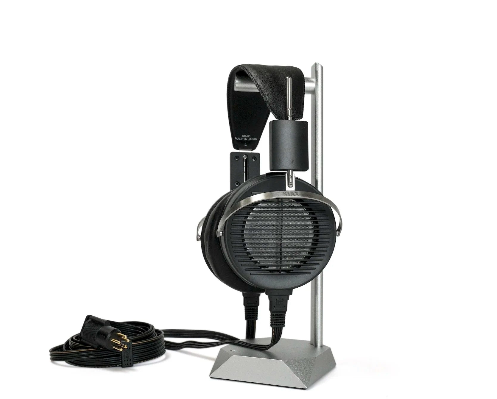 STAX SR-X1 electrostatic earspeaker, lifestyle product shot