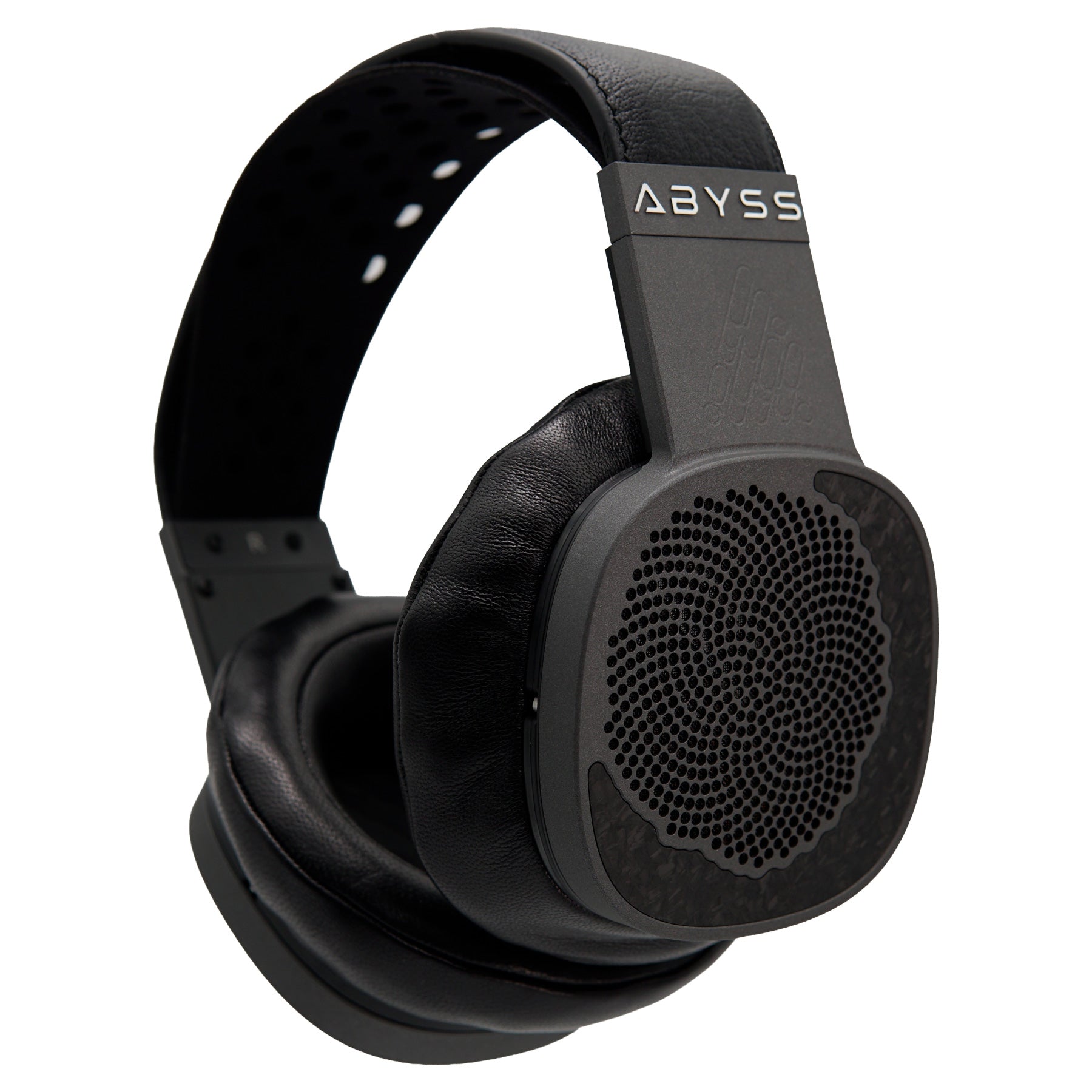 Abyss Diana MRx headphone in forged carbon finish, front view