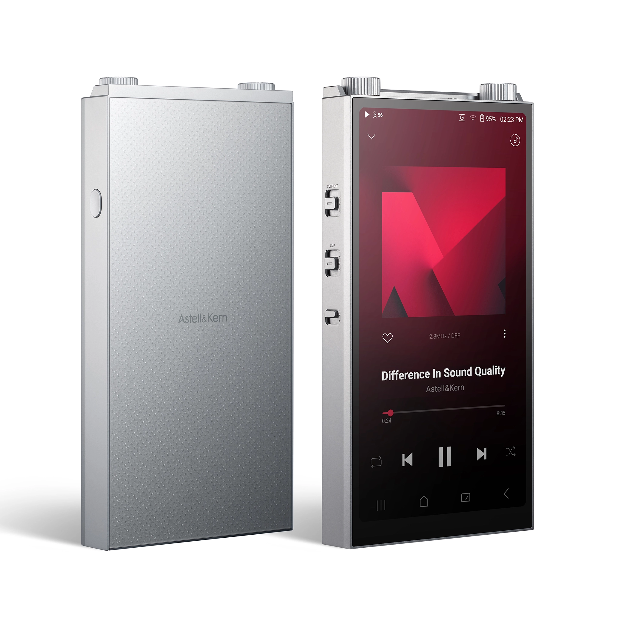 Astell&Kern PD20 digital audio player, front and back view