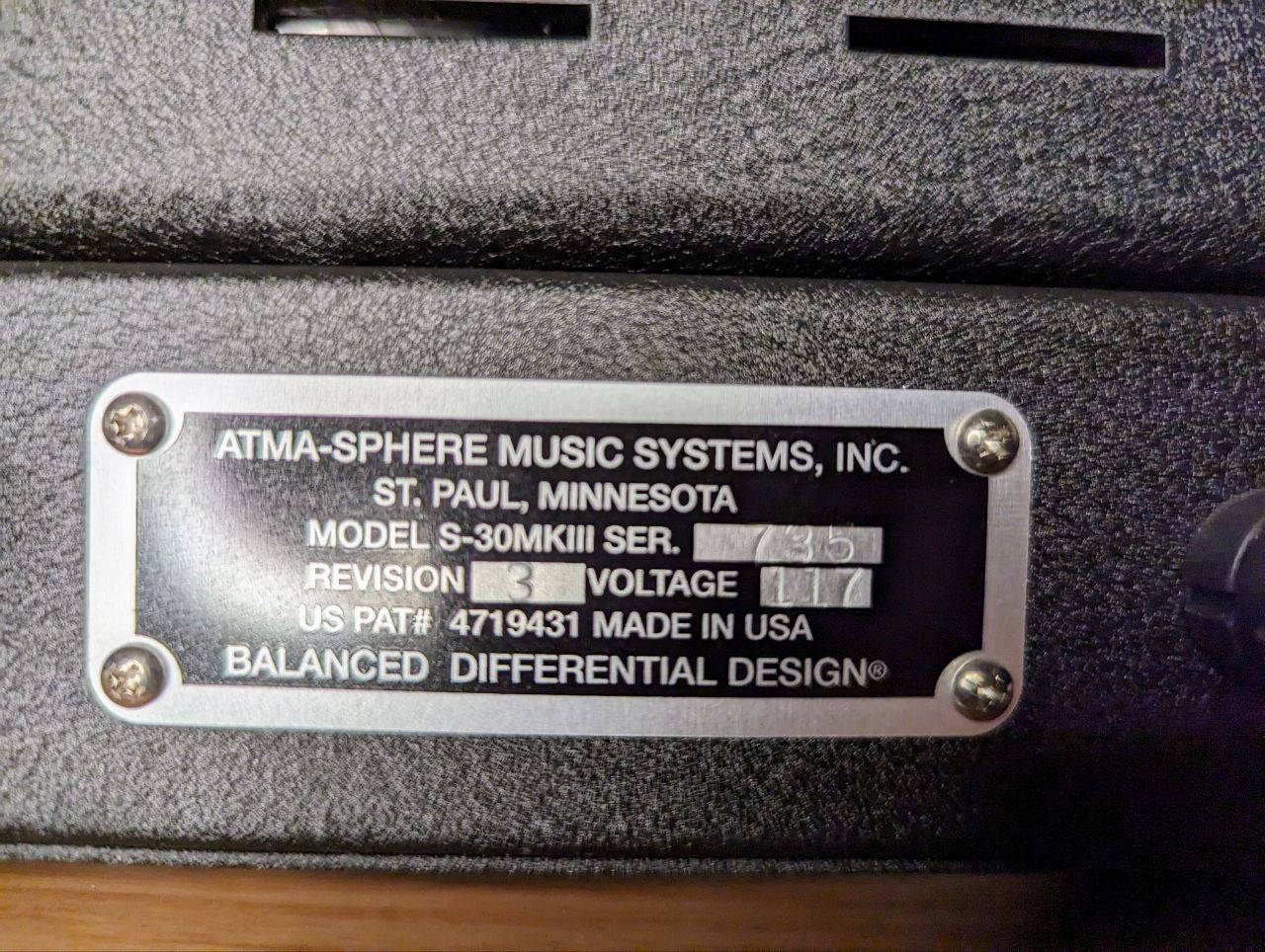 Atma-Sphere S30 with VCap upgrade at v3.3 (Pre-Owned)